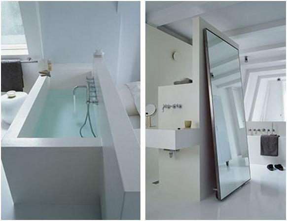 Ванная комната в белых тонах. Фото